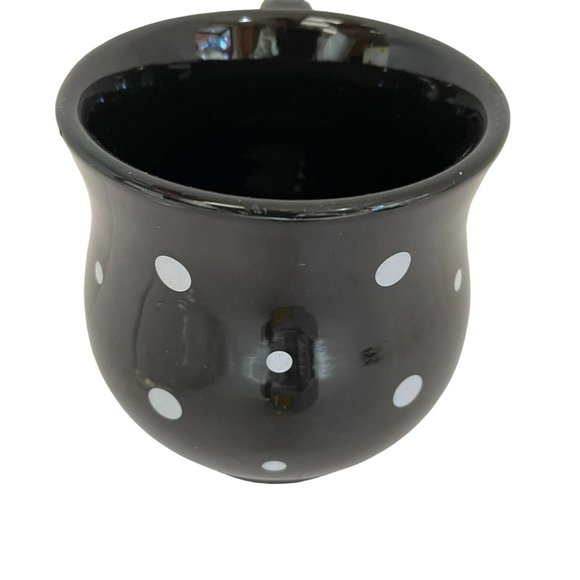 Temptations by tara Coffee & Tea Mug Cup Black Polka Dot 16oz Size 4.5"L x 4.9" - Picture 6 of 6